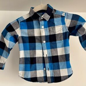 The Children's Place Blue and Gray Checkered Shirt